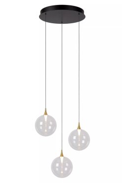 Lucide Gisela - lampe suspendue - Ø 36 x 150 cm - 3 x 3,6W LED dimmable inclus - transparent