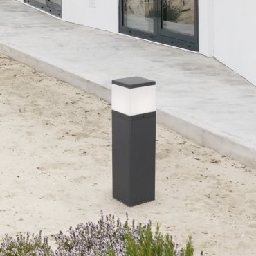 Nova Luce Ferron - lampe de jardin - 13 x 50 x 13 cm - IP65 - gris foncé