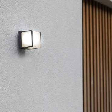 Lutec Doblo - applique murale extérieure - 11 x 10 x 11 cm - 14,5W LED inclus - IP54 - gris anthracite