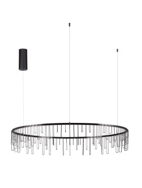 Nova Luce Stellar - lampe suspendue - Ø 100 x 150 cm - 36W dimmable LED inclus - noir chromé