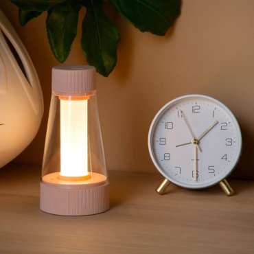 Lucide Lorali - lampe de table rechargeable - Ø 7,7 x 16 cm - 1,2W LED avec fonction dimmer incluse - IP44 - rose