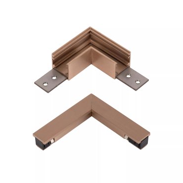 Lucide Linial - système de rails magnétiques - profilé d’angle horizontal &amp; connecteur électrique - 9 x 9 x 1,8 cm - champagne