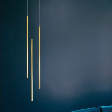 Nova Luce Elettra - lampe suspendue - Ø 1,5 x 200 cm - 5W LED inclus - laiton doré