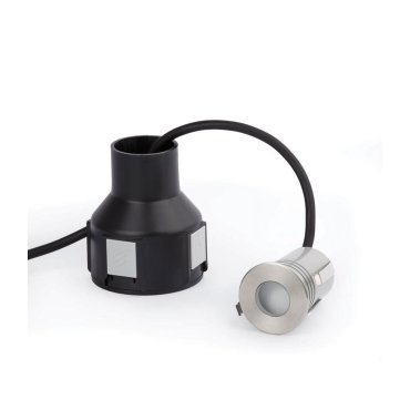 Faro Crosby - spot rond pour l'extérieur - Ø 55 mm, Ø 80 mm à encastrer - 2W LED inclus - IP67 - acier inoxydable satiné