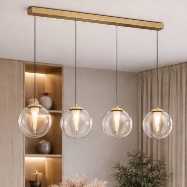 Nova Luce Galeo - lampe suspendue - 136 x 179 x 22 cm - 25W dimmable LED inclus - or sablé