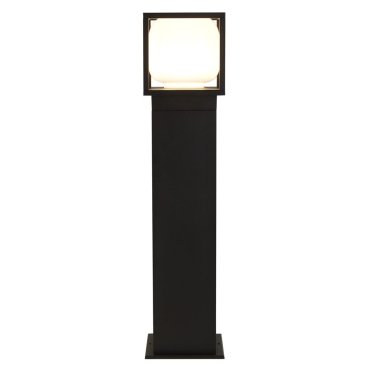 Searchlight Athens - mât de jardin - 15 x 15 x 65 cm - 9 W LED inclus - IP54 - noir et opale