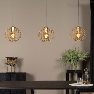 Lucide Danza - lampe suspendue - 130 x 25 x 150 cm - or