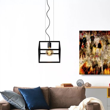 Lucide Fabian - lampe suspendue - 25 x 28 x 161 cm - noir