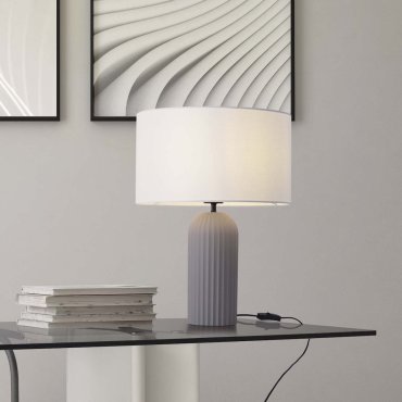 Nova Luce Ammos - lampe de table - Ø 35 x 47 cm - gris et blanc