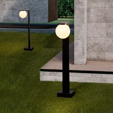 Nova Luce Oracle - lampe de jardin - 12 x 60 x 21 cm - 8W LED inclus - IP65 - noir sablé