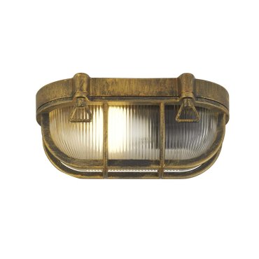 Searchlight Bulkhead - lampe extérieure pour plafond/mur - 16 x 25 cm - IP44 - noir doré