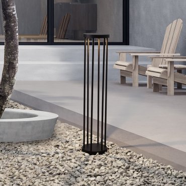 Nova Luce Nereus - lampe de jardin - Ø 16 x 75 cm - 8W LED inclus - IP65 - anthracite foncé