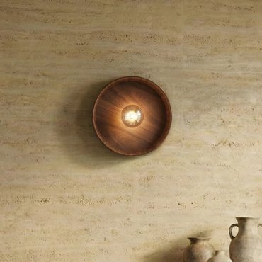 VK Lighting Halo - applique murale - Ø 40 x 14 x 8 cm - noyer