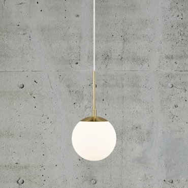 Nordlux Grant - lampe suspendue - Ø 15 x 229 cm - laiton et blanc opale