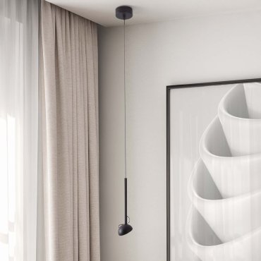 Nova Luce Ola - lampe suspendue - Ø 8 x 145 cm - 4W LED inclus - noir sablé