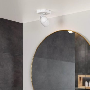Lucide Preston - spot de plafond pour salle de bain - 10 x 10 cm - IP44 - blanc
