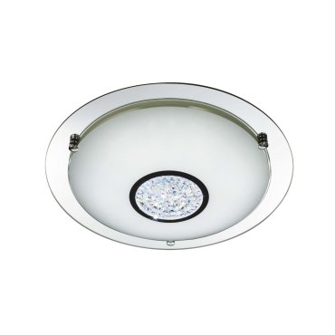 Searchlight Bathroom - plafonnier de salle de bains - Ø 32 x 8 cm - 12W LED inclus - IP44 - chrome