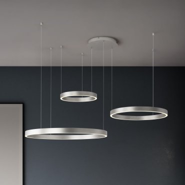 Nova Luce Elowen - lampe suspendue - 148 x 250 x 106 cm - 181W dimmable LED inclus - argent champagne brossé