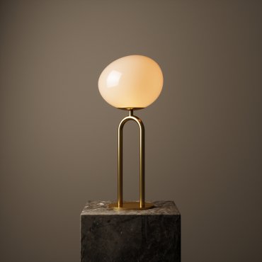 Design for the People Shapes - lampe à poser - Ø 22 x 47 cm - blanc et laiton