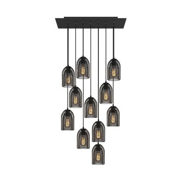 Creative Cables - lampe suspendue 11L - 67,5 x 140 cm - noir