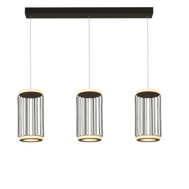 Searchlight Circolo - lampe suspendue - 90 x 150 cm - 3 niveaux de gradation - 35W LED inclus - noir et blanc