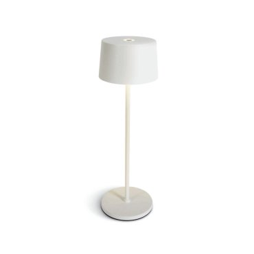 ONE Light Portable Trendy Light - lampe de table d'extérieur - rechargeable via câble USB - Ø 11 x 35 cm - 3,3W dimmable LED inclus - IP65 - blanc