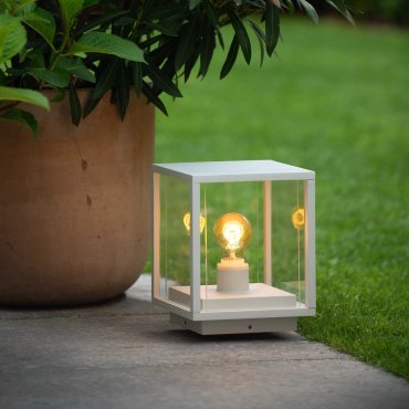 Lucide Claire - lampe sur pied - 20 x 20 x 24,5 cm - IP54 - blanc