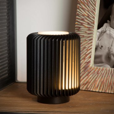 Lucide Turbin - lampe à poser - Ø 10,6 x 13,7 cm - 5W LED inclus - noir
