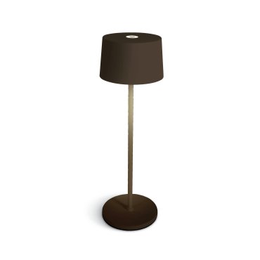 ONE Light Portable Trendy Light - lampe de table d'extérieur - rechargeable via câble USB - Ø 11 x 35 cm - 3,3W dimmable LED inclus - IP65 - brun rouille