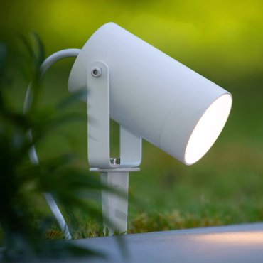 Lucide Taylor - spot au sol sur pointe - Ø 10 x 26 cm - IP65 - blanc