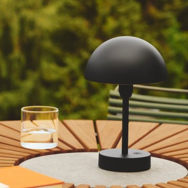 Nordlux Ellen To-Go - lampe de table extérieure sans fil avec station de charge - Ø 16 x 25 cm - 3 niveaux de gradation - 2,8W LED inclus - IP44 - noir