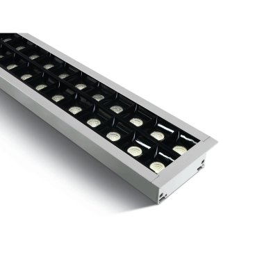 ONE Light Profils linéaires LED encastrés - plafonnier encastré - 130 x 8 x 5,5 cm - 40W LED inclus - blanc - couleur de lumière blanc chaud