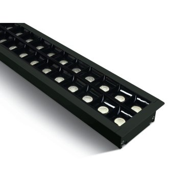 ONE Light Profils linéaires LED encastrés - plafonnier encastré - 130 x 8 x 5,5 cm - 40W LED inclus - noir - couleur de lumière blanc chaud
