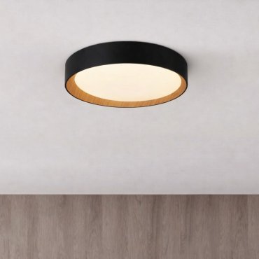 Nova Luce Stake - plafonnier - Ø 60 x 9 cm - 50W LED dimmable inclus - noir sable