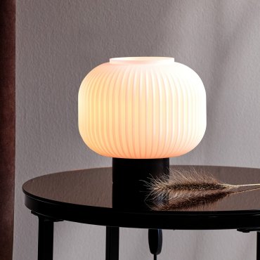Nordlux Milford 20 - lampe à poser - Ø 20 x 20 cm - blanc opale et noir