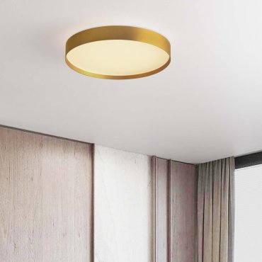 Nova Luce Roi - plafonnier - Ø 40 x 8,5 cm - 37W dimmable LED inclus - or brossé