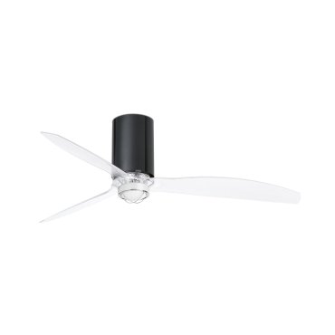 Faro Mini Tube - ventilateur de plafond avec lumière et télécommande - Ø 128 cm - 17W LED inclus - noir et transparent
