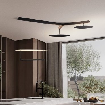 Nova Luce Diona - lampe suspendue - 120 x 150 x 100 cm - 81W dimmable LED inclus - noir sablé et blanc