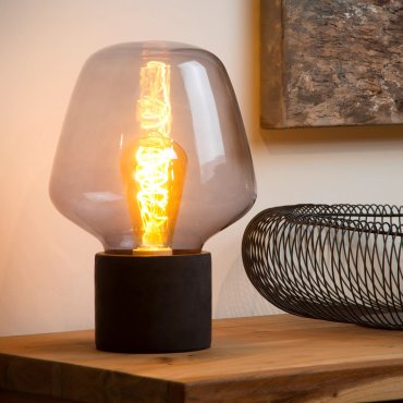 Lucide Becky - lampe à poser - Ø 20 x 29,5 cm - fumé