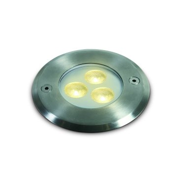 ONE Light LED Underwater Range - projecteur sous-marin à LED - Ø 100 mm, Ø 88 mm encastrable - 3 x 1W LED dimmable inclus - IP68 - acier inoxydable - couleur de lumière blanc chaud