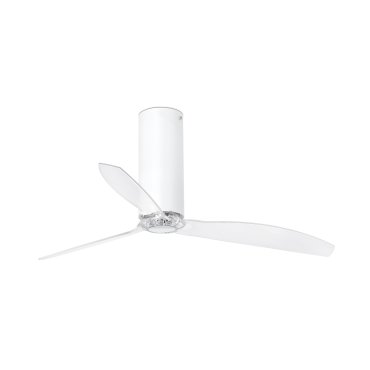 Faro Tube - ventilateur de plafond avec télécommande - Ø 128 cm - blanc et transparent