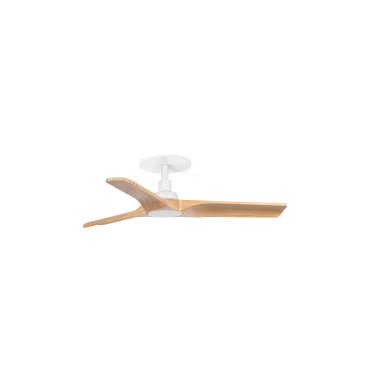 Faro Heywood S - ventilateur de plafond avec rosace encastrée - Ø 90 cm - blanc mat et pin