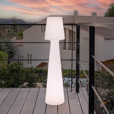 New Garden Lola 110 - lampadaire d'extérieur - Ø 26,5 x 110 cm - 16W LED inclus - IP65 - blanc - couleur de lumière blanc chaud