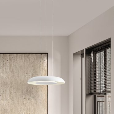 Nova Luce Epos - lampe suspendue - Ø 40 x 145 cm - 24W dimmable LED inclus - blanc sablé