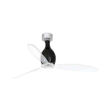 Faro Mini Eterfan - ventilateur de plafond avec télécommande - Ø 128 cm - noir mat et transparent