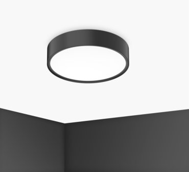 Century Italia Blanca Luxe - plafonnier - Ø 30 x 7 cm - 17W LED inclus - noir