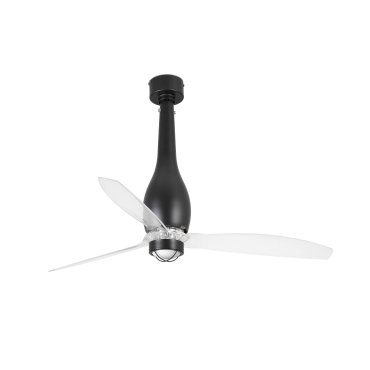 Faro Eterfan - ventilateur de plafond avec lumière et télécommande - Ø 128 cm - 17W LED inclus - noir mat et transparent