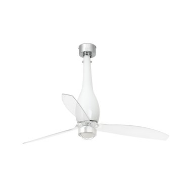 Faro Eterfan - ventilateur de plafond avec lumière et télécommande - Ø 128 cm - 17W LED inclus - blanc et transparent