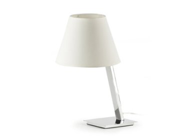 Faro Moma - lampe à poser - 30 x 23 x 44 cm - chrome et blanc