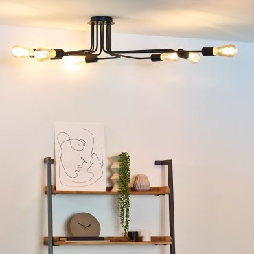 Lucide Lester - plafonnier - 150 x 80 x 20 cm - noir